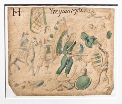 Codex Lienzo de Tlaxcala / Kampf zwischen Kriegern von Aztec Aztec