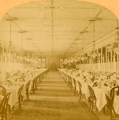 Speisesaal, Grand Union Hotel, Saratoga, größter Speisesaal der Welt von B. W. Kilburn