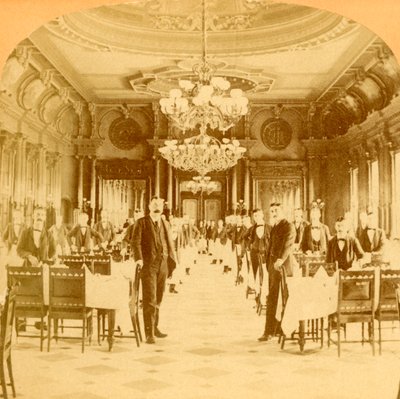 Der große Speisesaal, Windsor Hotel, angeblich der schönste der Welt, Montreal, Kanada, 1894 von B. W. Kilburn
