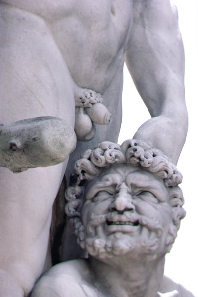 Detail der Statue von Herkules und Cacus von Baccio Bandinelli