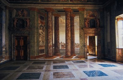 Fresko im Saal der Perspektiven von Baldassarre Peruzzi