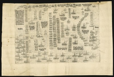 Die Schlacht von Lepanto am 7. Oktober 1571, 1571 von Balthasar Jenichen