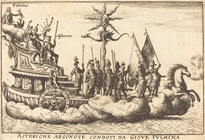 Asterione Argonote condoti da Giove Fulmina von Balthasar Moncornet after Remigio Cantagallina
