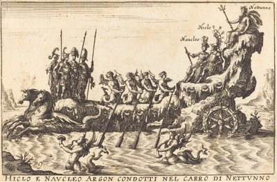 Hiclo und Naucleo Argon im Wagen von Neptun von Balthasar Moncornet after Remigio Cantagallina