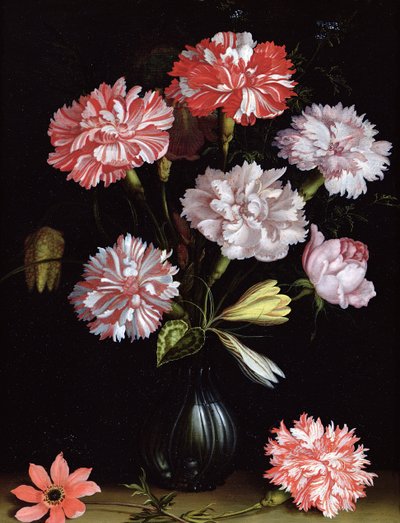 Blumenstudie: Nelken in einer Vase von Balthasar van der Ast