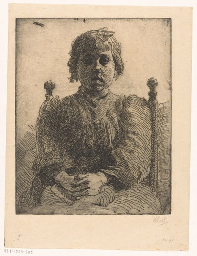Porträt eines unbekannten Mädchens von Barbara Elisabeth van Houten (signed by artist)