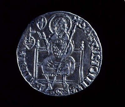 Rückseite eines großen Guelfen darstellend Johannes den Täufer, geprägt 1376 von Barduccio di Chierichino