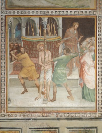 Szene aus dem Neuen Testament: Geißelung Christi von Barna da Siena