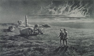 Die Pierres Sottes, Illustration für Legendes Rustiques von George Sand von Maurice Sand
