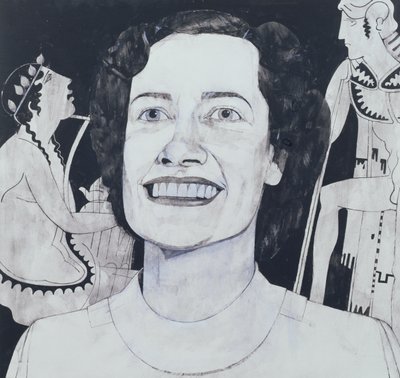 Porträt von Joan Sutherland, Illustration für The Sunday Times, 1970er von Barry Fantoni