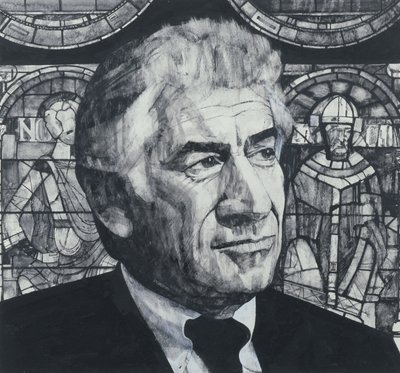 Porträt von Leonard Bernstein, Illustration für The Sunday Times, 1970er von Barry Fantoni