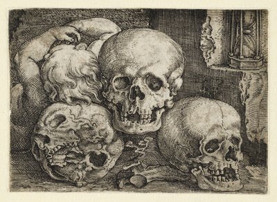 Kind mit drei Totenschädeln von Barthel Beham