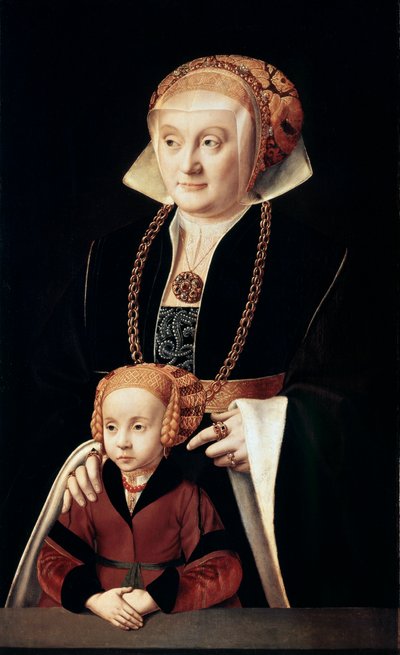 Porträt einer Dame mit Tochter, um 1530er-1540er Jahre von Bartholomaeus Bruyn the Elder