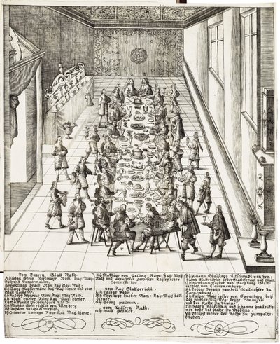 Festmahl anlässlich der Treueeid-Zeremonie von Ferdinand IV. am 5. September 1651 in Wien von Bartholomäus Kilian
