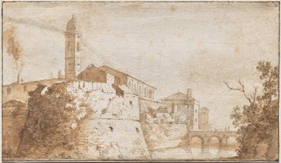 Ein Blick auf Bracciano mit der Kirche S. Maria Assunta von Bartholomeus Breenberg