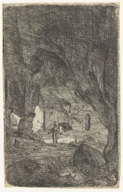 Innenraum einer Höhle
Die Höhle von Valmontane.
Römische Ruinen (Serientitel)
Verschiedene verfallene Gebäude in und um Rom (Serientitel) von Bartholomeus Breenbergh