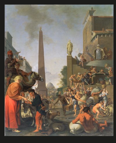 Joseph verteilt Korn in Ägypten, 1655 von Bartholomeus Breenbergh