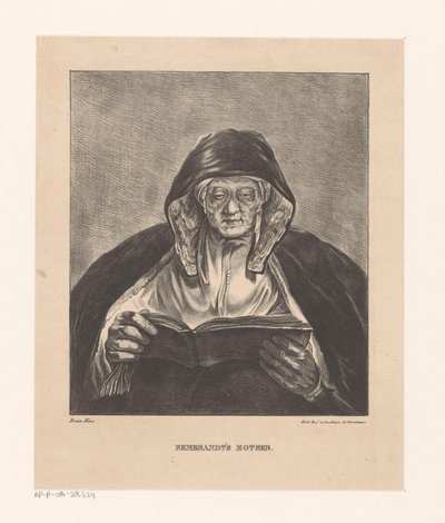 Porträt einer alten lesenden Frau von Bartholomeus Johannes van Hove