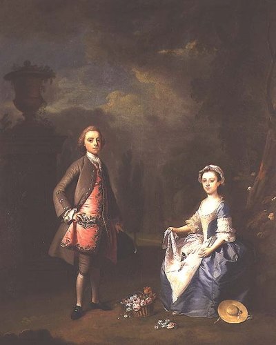 Edward Harley, 4. Earl of Oxford, und seine Schwester Sarah, ca. 1737 von Bartholomew Dandrige