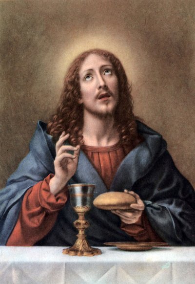 Satz biblischer Lehrpostkarten in den 50er Jahren, nach italienischer Kunst: hier nach "der Erlöser" von Murillo von Bartolome Esteban (after) Murillo