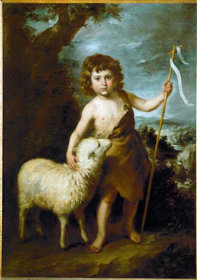 Junger Johannes der Täufer mit dem Lamm von Bartolome Esteban Murillo