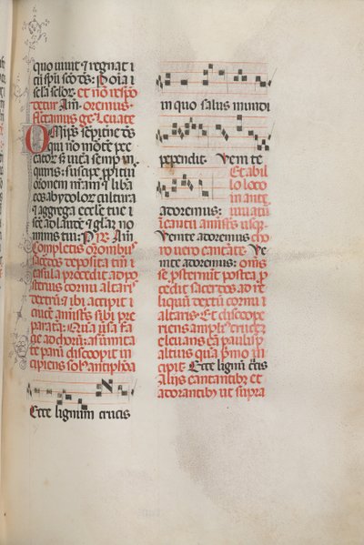 Missale: Fol. 148: Musik für Ecce lignum cruces..., 1469 von Bartolomeo Caporali