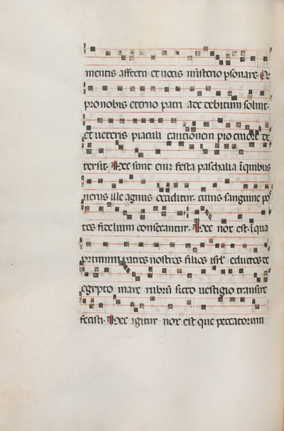 Missale: Fol. 154v: Musik für Exultet, 1469 von Bartolomeo Caporali