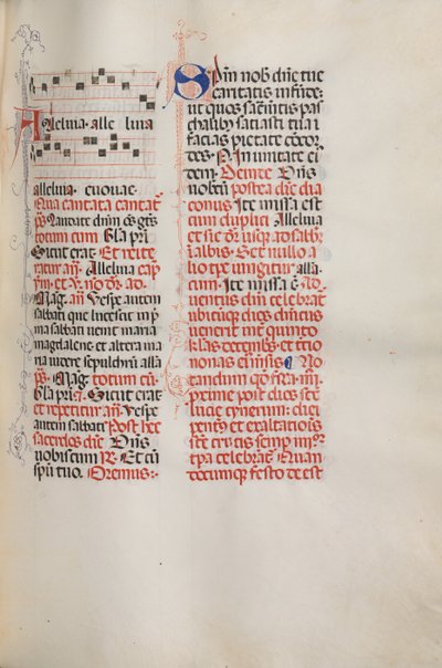Missale: Fol. 173: Musik für Alleluia usw. zu Beginn von Ostern, 1469 von Bartolomeo Caporali