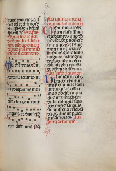 Missale: Fol. 178: Musik für verschiedene gewöhnliche Gebete, 1469 von Bartolomeo Caporali