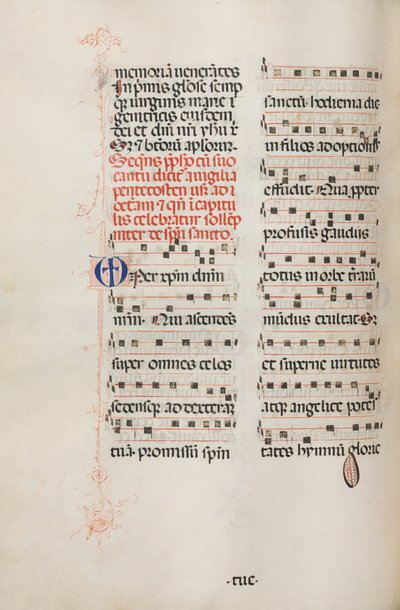 Missale: Fol. 180v: Musik für verschiedene gewöhnliche Gebete, 1469 von Bartolomeo Caporali