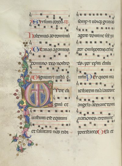Missale: Fol. 183v: Kreuz, Laubwerk, 1469 von Bartolomeo Caporali