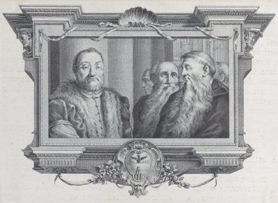 Drei bärtige Männer, einer trägt Pelz, 1756. Schöpfer: Bartolomeo Crivellari, Gabriel Söderling von Bartolomeo Crivellari, Gabriel Söderling