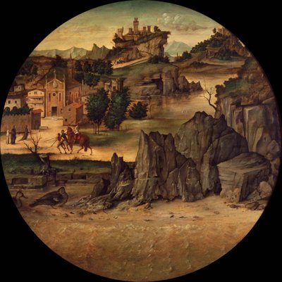 Landschaft mit Burgen, Spätes 15. Jahrhundert von Bartolomeo Montagna