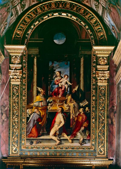 Madonna mit Kind auf dem Thron mit dem heiligen Antonius von Bartolomeo Passarotti