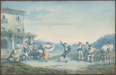 Tanz der Ramano, Illustration für römische Kostüme und Bräuche von Bartolomeo Pinelli