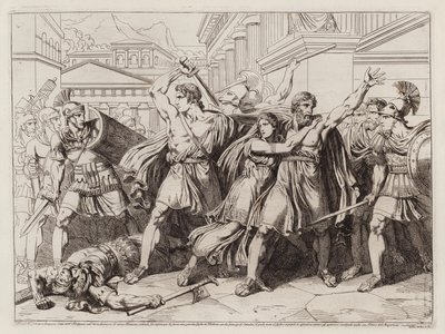 Philodamus und sein Sohn verteidigen Philodamus