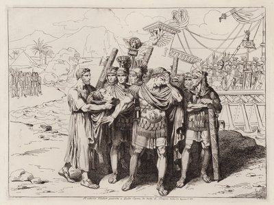 Theodotus zeigt Julius Caesar den Kopf von Pompeius, 48 v. Chr. von Bartolomeo Pinelli
