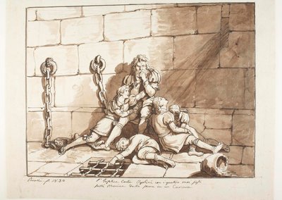 Ugolini della Gherardesca und seine Söhne im Turm seines Hungers von Bartolomeo Pinelli
