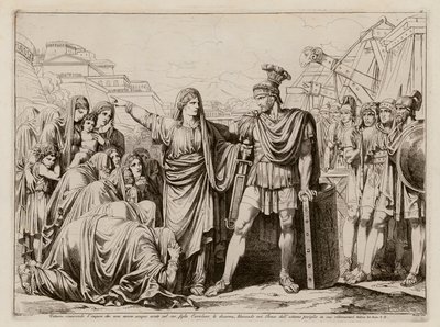 Veturia überredet ihren Sohn Coriolanus, Rom nicht anzugreifen von Bartolomeo Pinelli