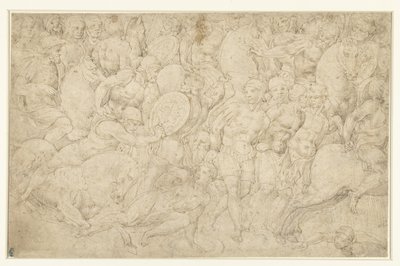 Kampf zwischen Reiterei und Fußvolk und das Wegführen von Gefangenen von Bartolommeo Neroni (attributed to)