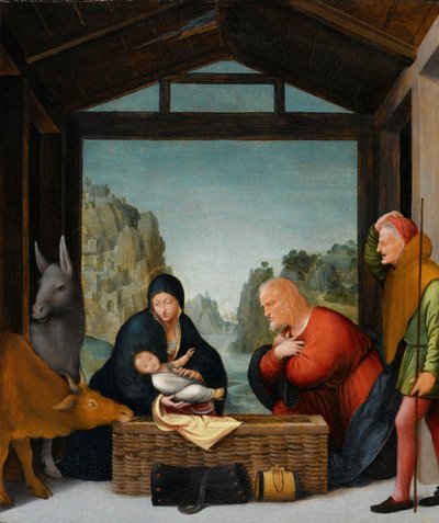 Die Anbetung der Hirten von Bartolommeo Suardi (circle of)