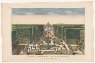 Ansicht einer Allee in einem Garten des Papstes in der Nähe der Stadt Rom von Basset