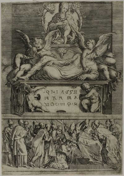 Das Grab eines Bischofs von Battista Angolo del Moro