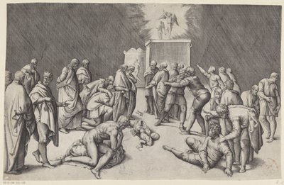Bundeslade im Tempel von Dagon von Battista Franco