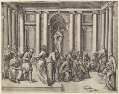 Christus unter den Ärzten von Battista Franco