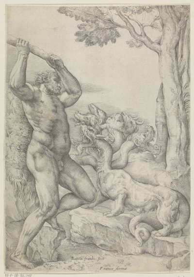 Herkules im Kampf mit der Hydra von Lerna von Battista Franco