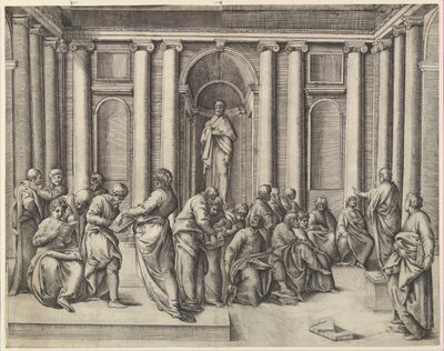 Christus unter den Doktoren, ca. 1540-45 von Battista Franco Veneziano