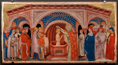 Papst St. Silvester tauft Konstantin in Laterano von Battista da Vicenza