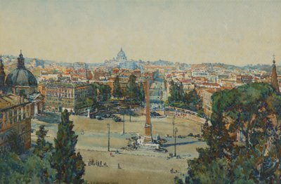 Rom, vom Pincio, Piazza Del Popolo von Beatrice Mary Seccombe Leech