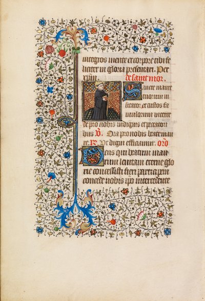 Abt Maurus mit einem Stab und einem Buch, ca. 1440-50 von Bedford Master Workshop